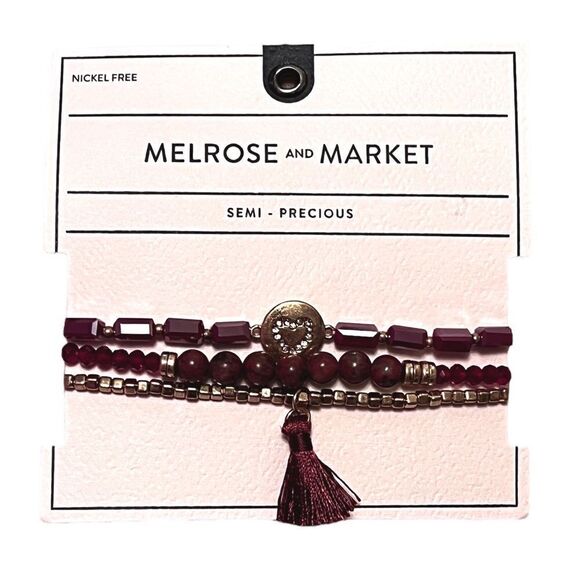 ⭐️3/$25⭐️ NWT Melrose And Market Red And Gold Bracelet Set - Picture 1 of 5